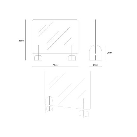 Barriera protettiva in plexiglass con supporti IVA inclusa